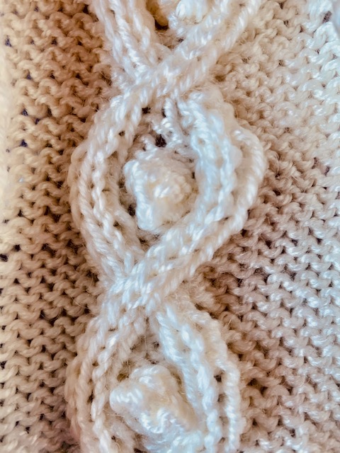 diamond and bobble knitting stitch