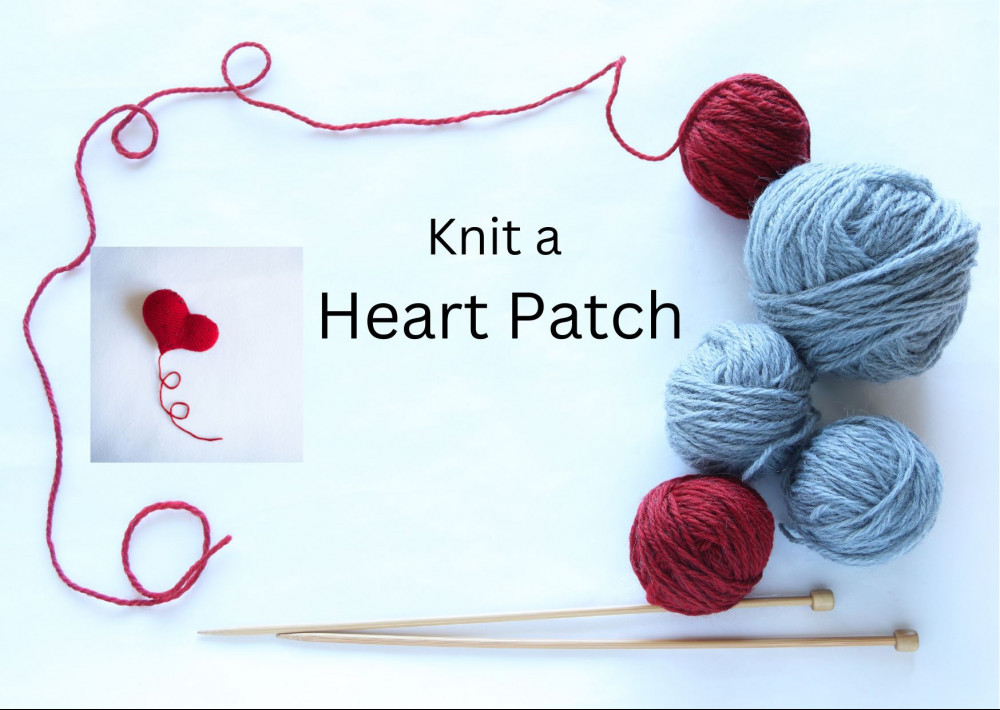 how to knit a heart patch